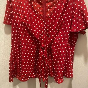 Red Polka Dot Women's Top